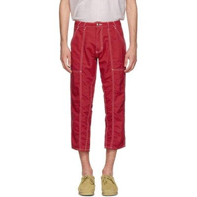 Shop Eckhaus Latta Red Blunt Trousers