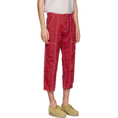 Shop Eckhaus Latta Red Blunt Trousers