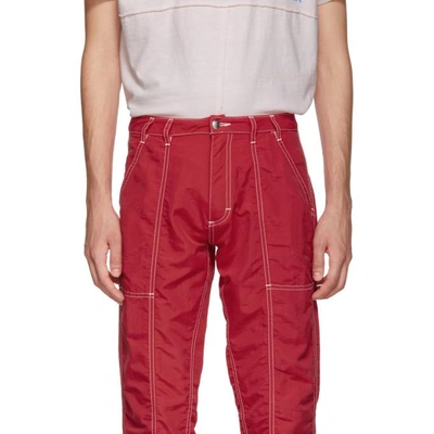 Shop Eckhaus Latta Red Blunt Trousers