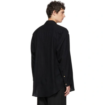 Shop Sulvam Black Wool Shirt