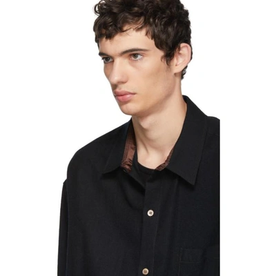 Shop Sulvam Black Wool Shirt