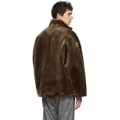 Sulvam Brown Faux-fur Jacket | ModeSens