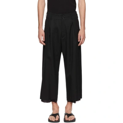 Shop Sulvam Black High-waisted Trousers
