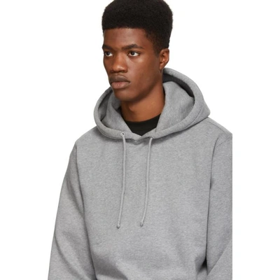 Shop Opening Ceremony Grey Elastic Logo Hoodie In 0300hthrgry