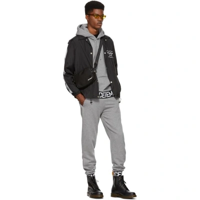 Shop Opening Ceremony Grey Elastic Logo Hoodie In 0300hthrgry