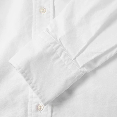 Shop Thom Browne Woven 4 Bar Oxford Shirt In White