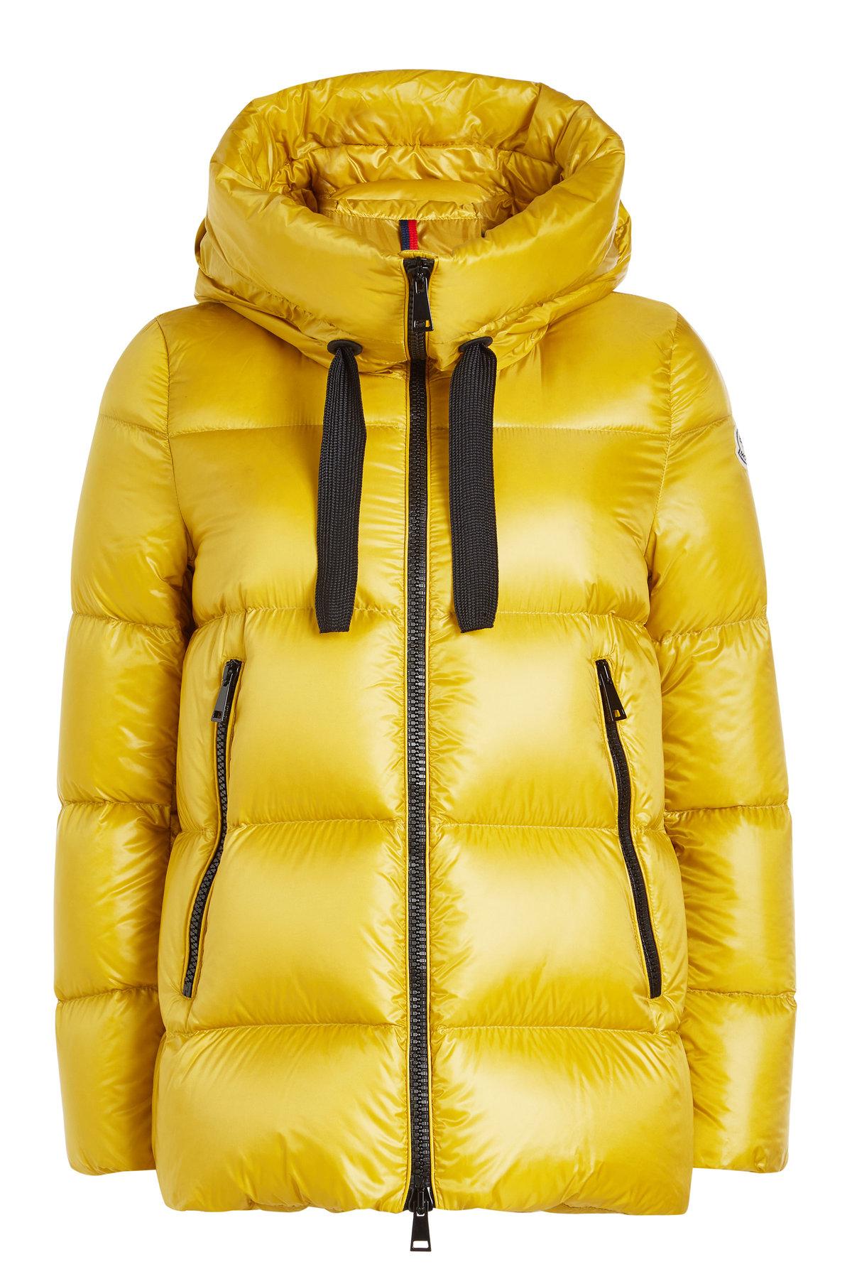 yellow moncler puffer jacket