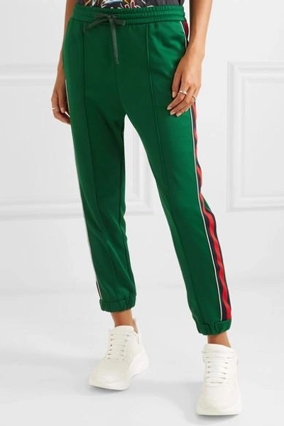 Shop Gucci Striped Tech-jersey Track Pants