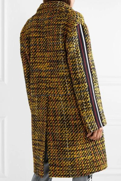 Shop Koché Taylor Oversized Tweed Coat In Yellow