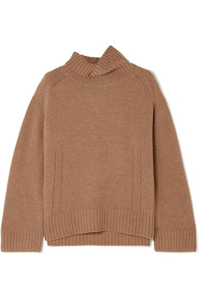 Shop By Malene Birger Aleya Oversized Wool-blend Turtleneck Sweater In Brown