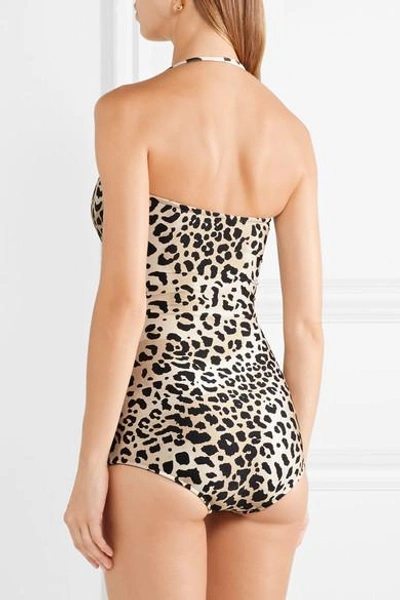 Shop Adriana Degreas + Charlotte Olympia Leopard-print Swimsuit In Leopard Print