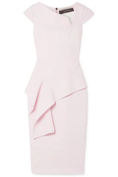 Shop Roland Mouret Dandridge Wool-crepe Dress In Baby Pink