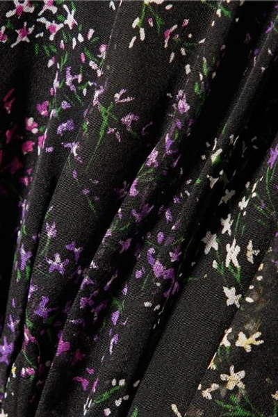 Shop Co Pussy-bow Floral-print Silk-chiffon Maxi Dress In Black