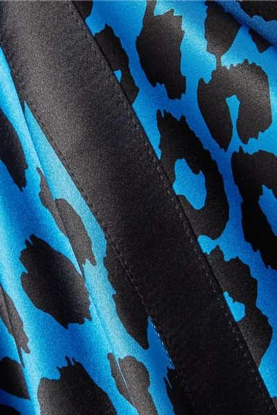 Shop Balmain Leopard-print Silk-satin Halterneck Gown