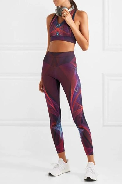 Shop Lucas Hugh Zenon Printed Stretch Leggings In Brick