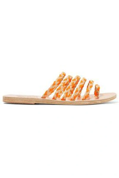 Shop Ancient Greek Sandals Niki Braided Leather Sandals In Orange