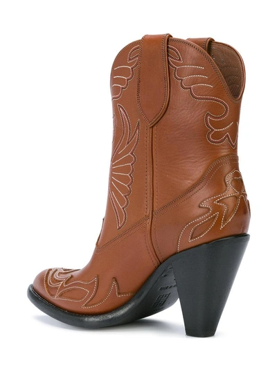 Shop Givenchy Western-style Ankle Boots - Brown