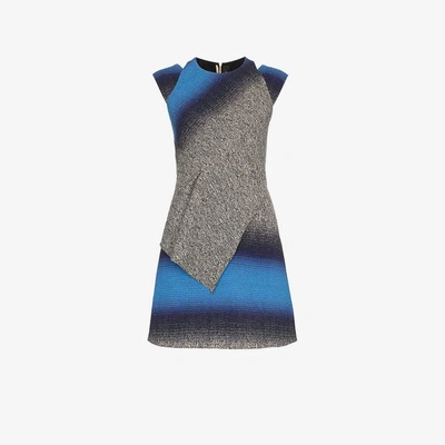 Shop Roland Mouret Torrens Crew Neck Sleeveless Dress In Blue