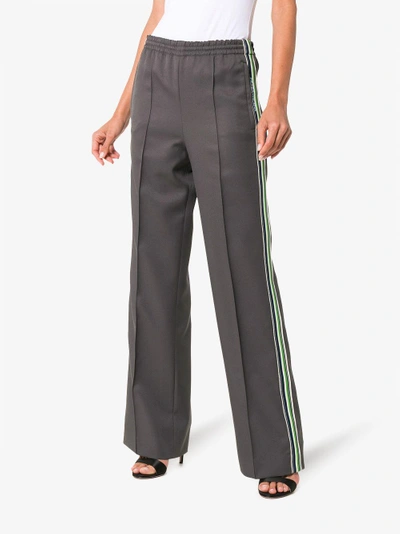 Shop Prada Side-stripe Logo Track Pants In Grey
