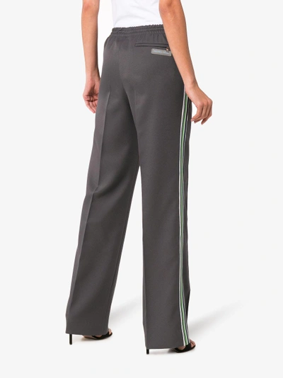 Shop Prada Side-stripe Logo Track Pants In Grey