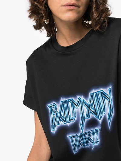 Shop Balmain Paris Logo T-shirt In Black