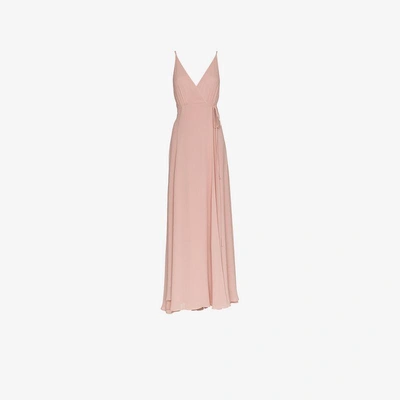 Shop Reformation Callalilly V Neck Maxi Dress In Pink/purple