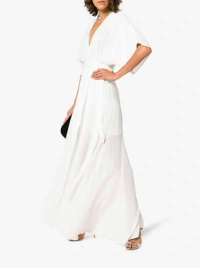 Shop Reformation Winslow V Neck Long Length Dress In White