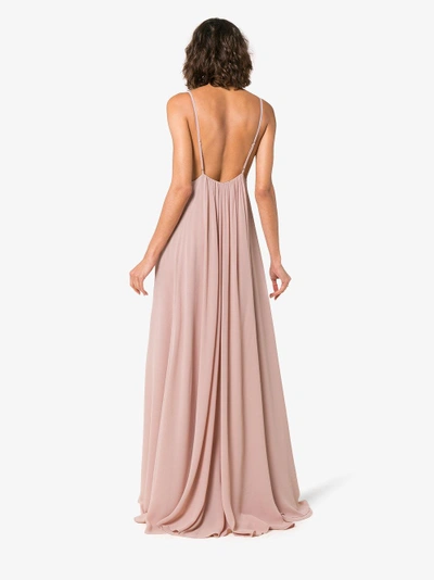Shop Reformation Callalilly V Neck Maxi Dress In Pink/purple