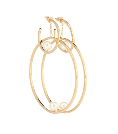 Shop Chloé Darcey Hoop Earrings In Gold