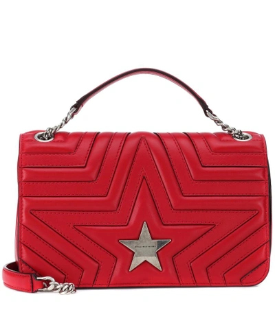 Shop Stella Mccartney Stella Star Leather Shoulder Bag In Red