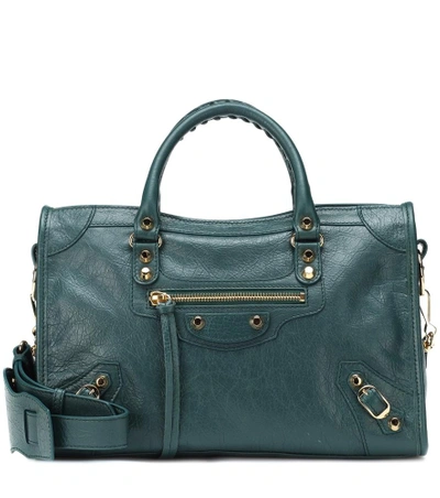 Shop Balenciaga Classic City S Leather Shoulder Bag In Green
