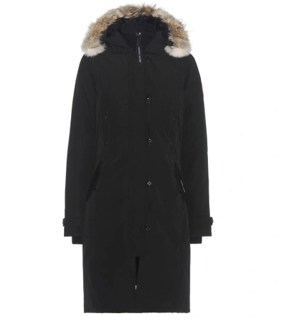 Shop Canada Goose Kensington Down Coat With Fur-trimmed Hood In Black