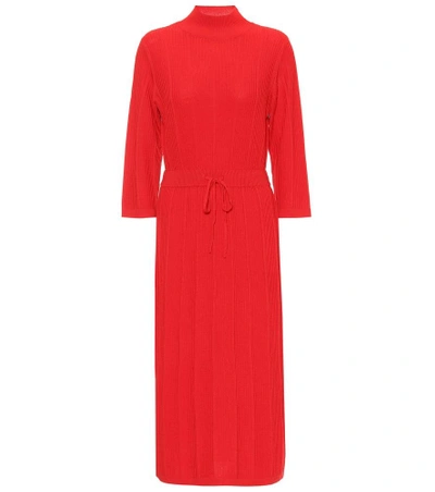 Shop Apc Vivianne Merino Wool Dress In Red