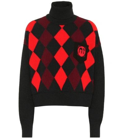 Shop Miu Miu Virgin Wool Turtleneck Sweater In Black