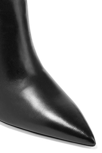 Shop Saint Laurent Charlotte Leather Ankle Boots In Black