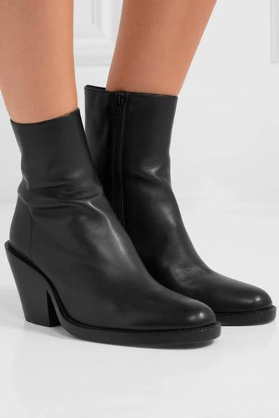 Shop Ann Demeulemeester Leather Ankle Boots In Black