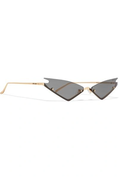 Shop Poppy Lissiman Speed Limit Cat-eye Gold-tone Sunglasses