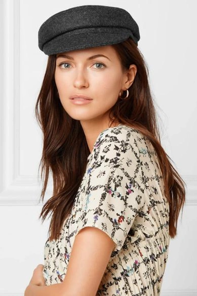 Shop Isabel Marant Evie Wool-blend Felt Cap In Gray