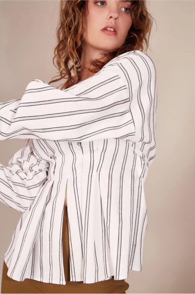 Shop C/meo Collective Moments Apart Top In Ivory Stripe