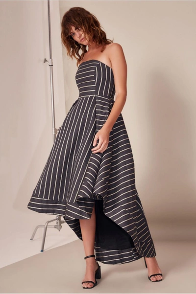 Shop C/meo Collective Moments Apart Gown In Navy Stripe