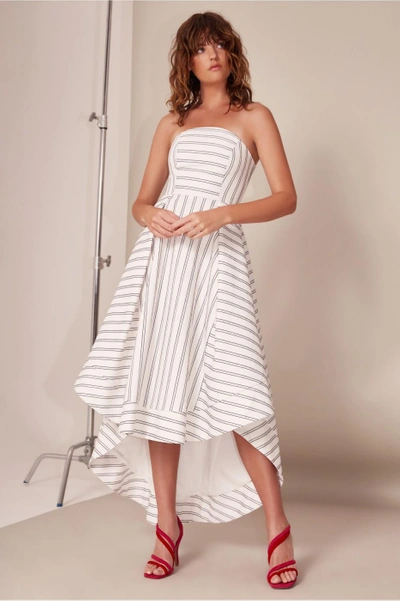 Shop C/meo Collective Moments Apart Gown In Ivory Stripe