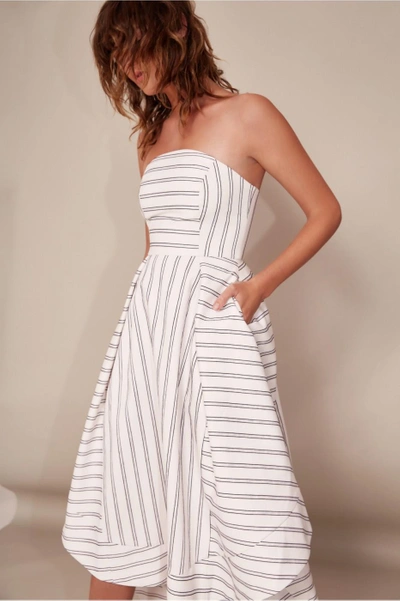 Shop C/meo Collective Moments Apart Gown In Ivory Stripe
