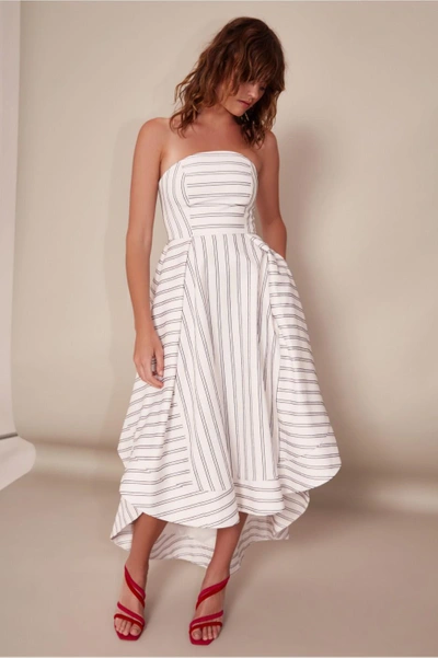 Shop C/meo Collective Moments Apart Gown In Ivory Stripe