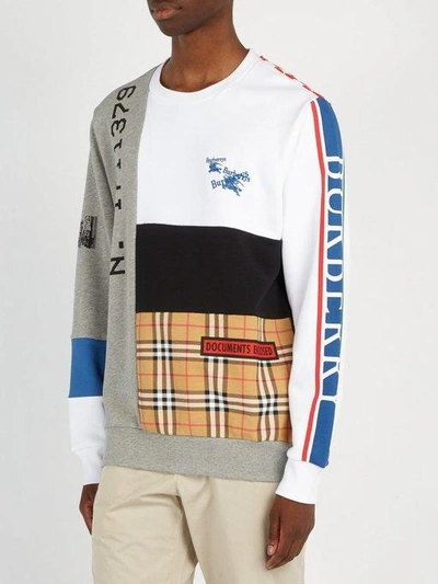 Burberry Archive Logo Panelled Cotton Sweatshirt 20544 In Multicolour |  ModeSens