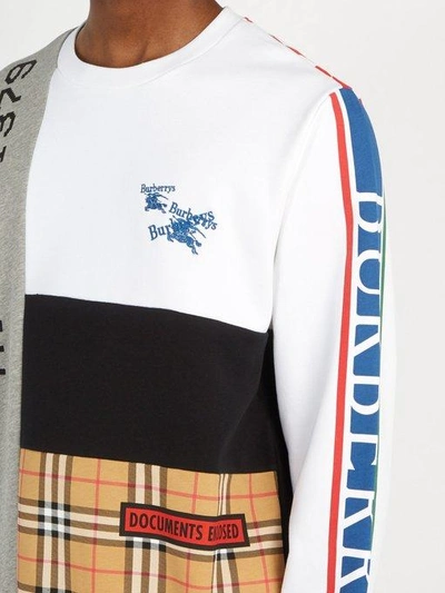 Burberry Archive Logo Panelled Cotton Sweatshirt 20544 In Multicolour |  ModeSens