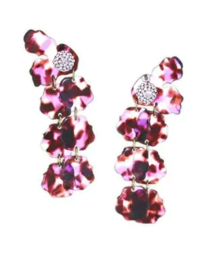Shop Lele Sadoughi Petal Drop Earrings In Black Orchid