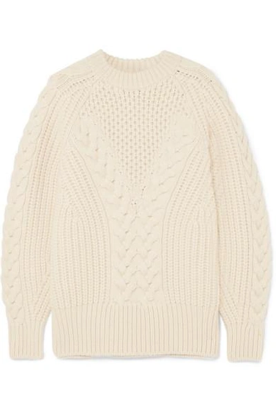 Shop Alexander Mcqueen Cable-knit Wool Sweater In Ivory