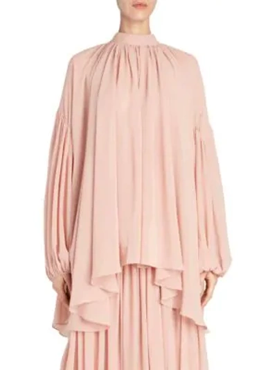 Shop Stella Mccartney Tanya Silk Georgette Peasant Blouse In Bloom