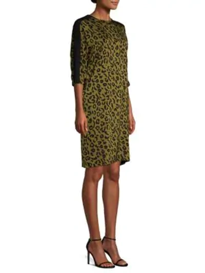 Shop Escada Sport Cheetah Print Dress In Olive