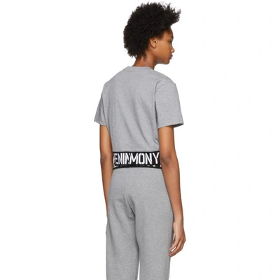 Shop Opening Ceremony Grey Elastic Logo Cropped T-shirt In 0300 Hthrgr